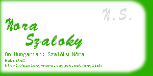 nora szaloky business card