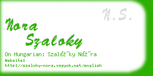 nora szaloky business card